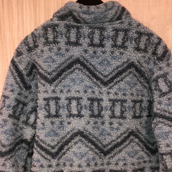 Home Free M Blue Navy Sherpa Teddy Pullover Quarter Zip Sweatshirt - Picture 13 of 15